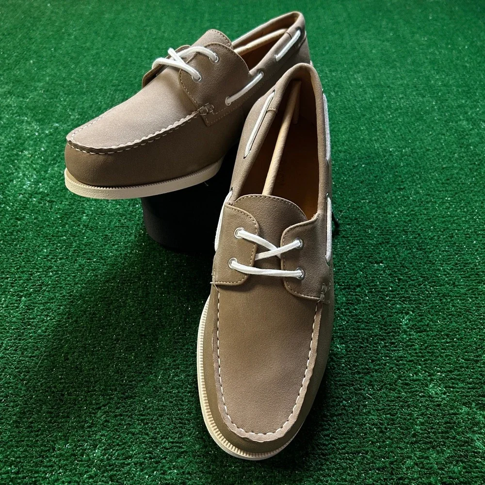 Club Room Elliot Boat Shoes Taupe Nautical Casual Loafers Mens Size 11M